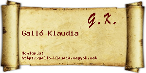Galló Klaudia névjegykártya